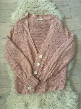 Spell Dusty Rose Button-Front Knit Cardigan